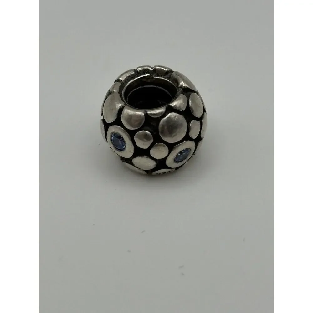 Pandora‎ Sterling Silver Blue CZ Bubbles Bead Charm 790329CZB - Picture 6 of 8